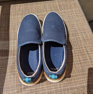 Tom's navy slip ons